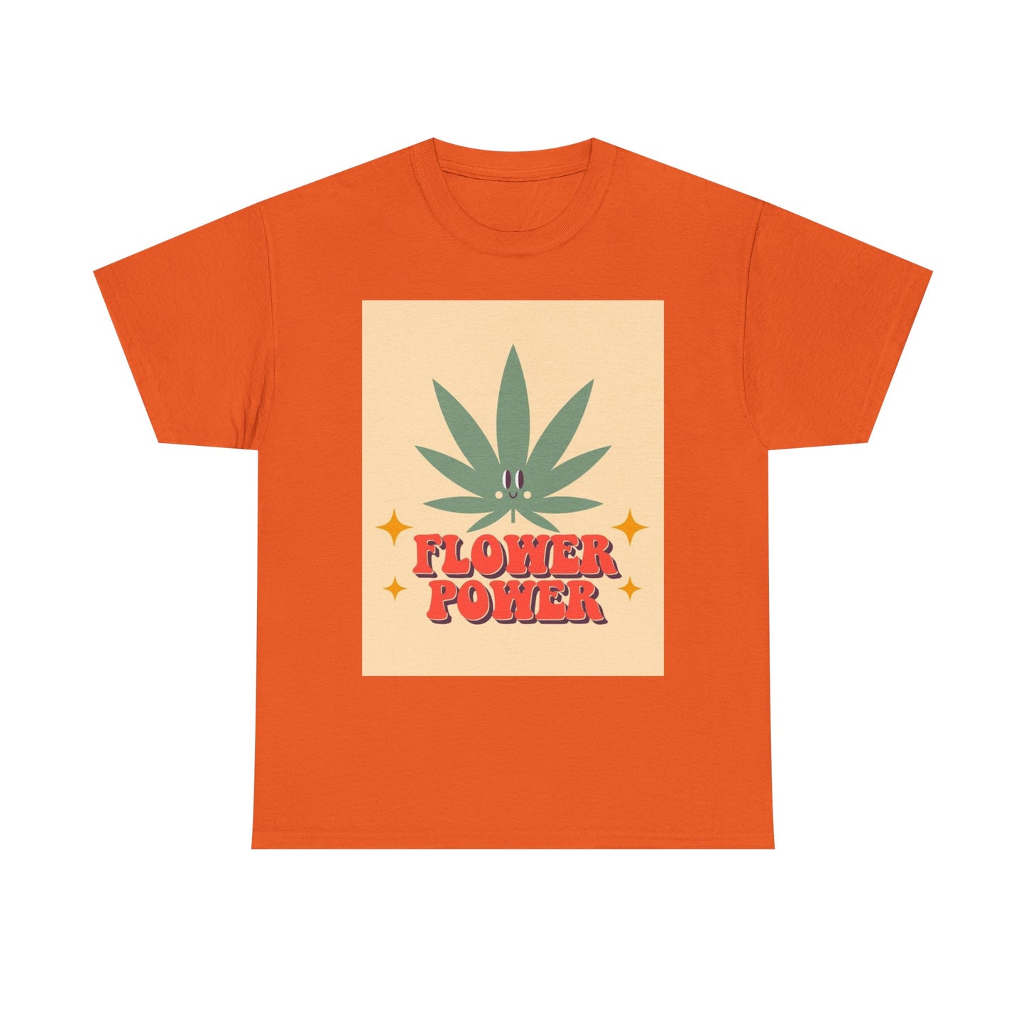 Flower Power Retro T Shirt Vintage Vibes 420 Unisex Heavy Cotton Tee