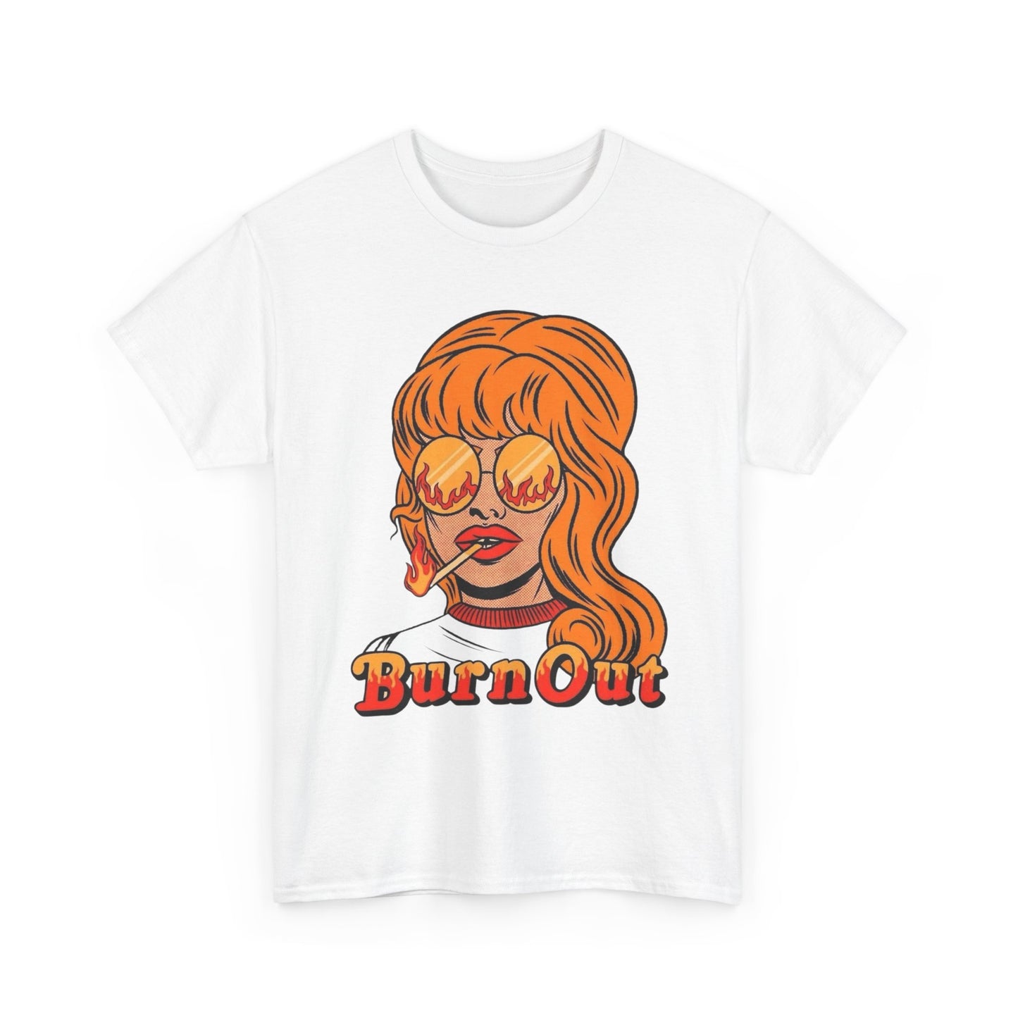 Burn Out Retro Graphic T Shirt ADULT NEW Heavy Cotton Tee