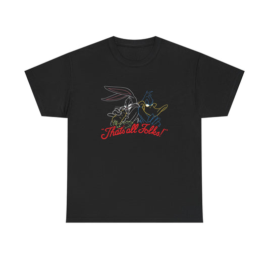 That's All Folks Vintage Cartoon Graphic T Shirt NEW ADULT Tee
