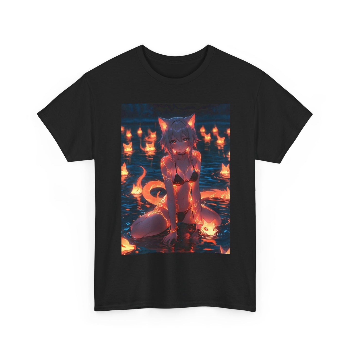 Waifu Anime T-shirt Girl Graphic Cartoon Retro Gaming Unisex Heavy Tee Gamer 5