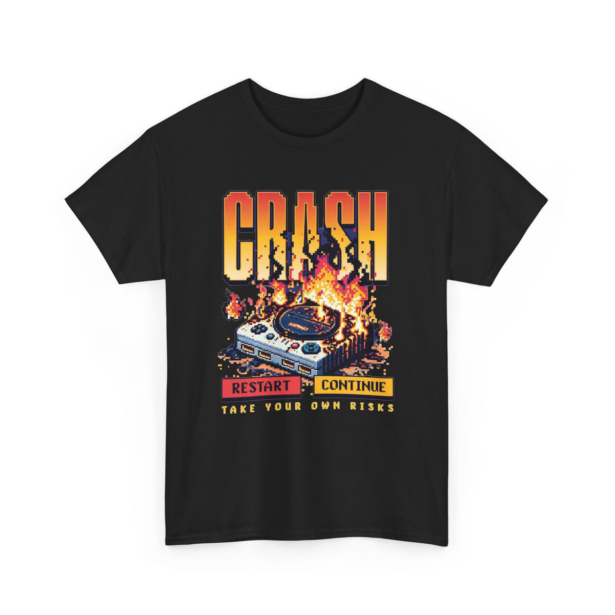 Vintage Gaming Graphic T Shirt Men's Crash Retro Heavy Cotton Tee