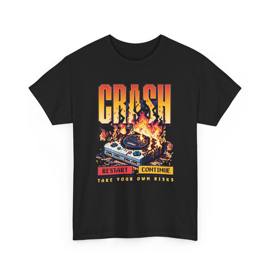 Vintage Gaming Graphic T Shirt Men's Crash Retro Heavy Cotton Tee