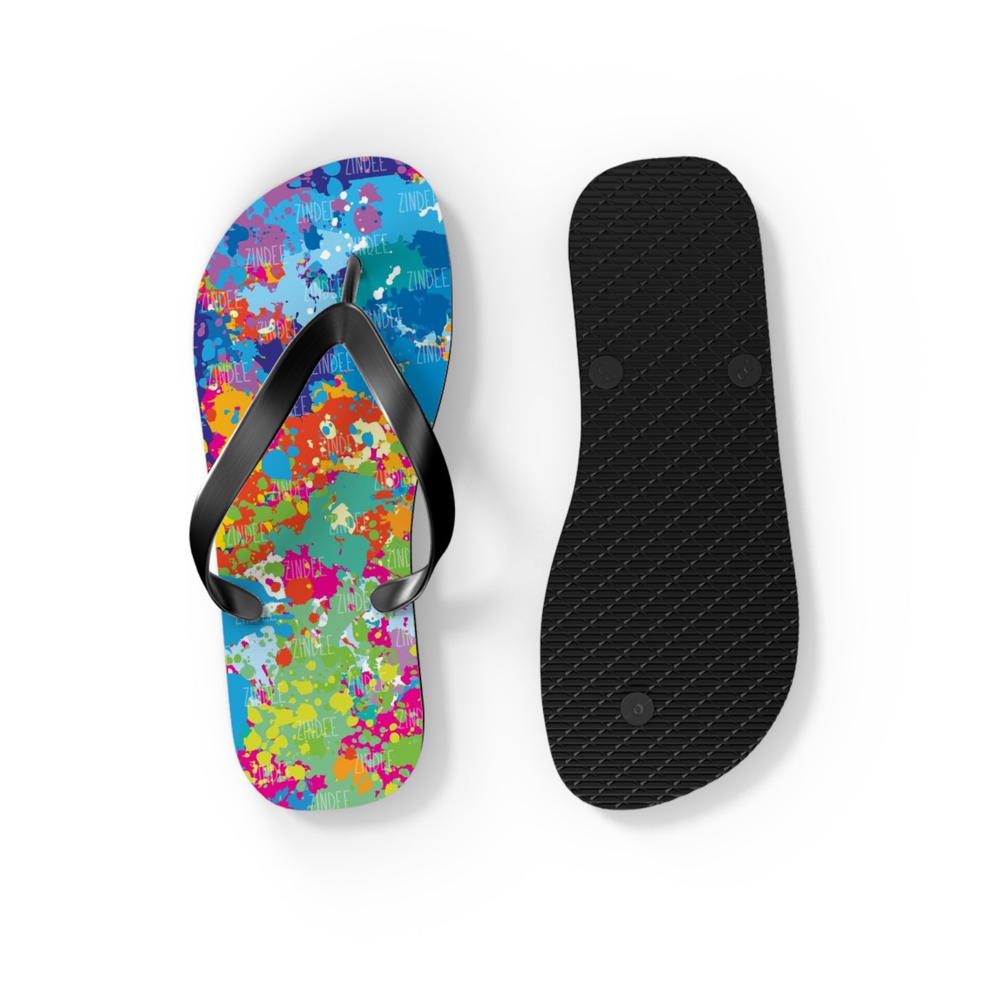 Paint Splatter Flip Flops, Sandals Slides, Summer Footwear, Brand New
