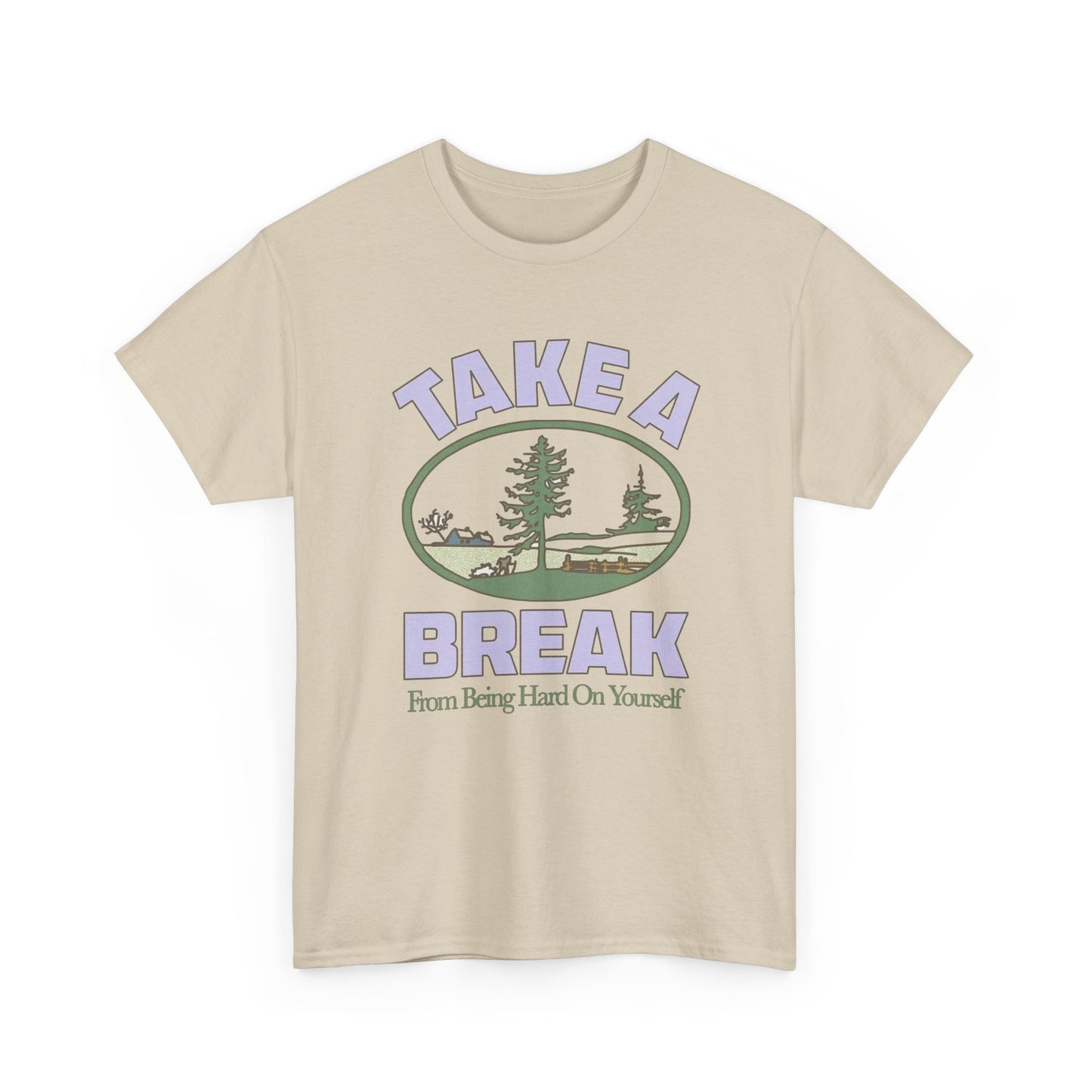 Take A Break Mental Health Retro Graphic T Shirt NEW Adult Unisex Heavy Cotton