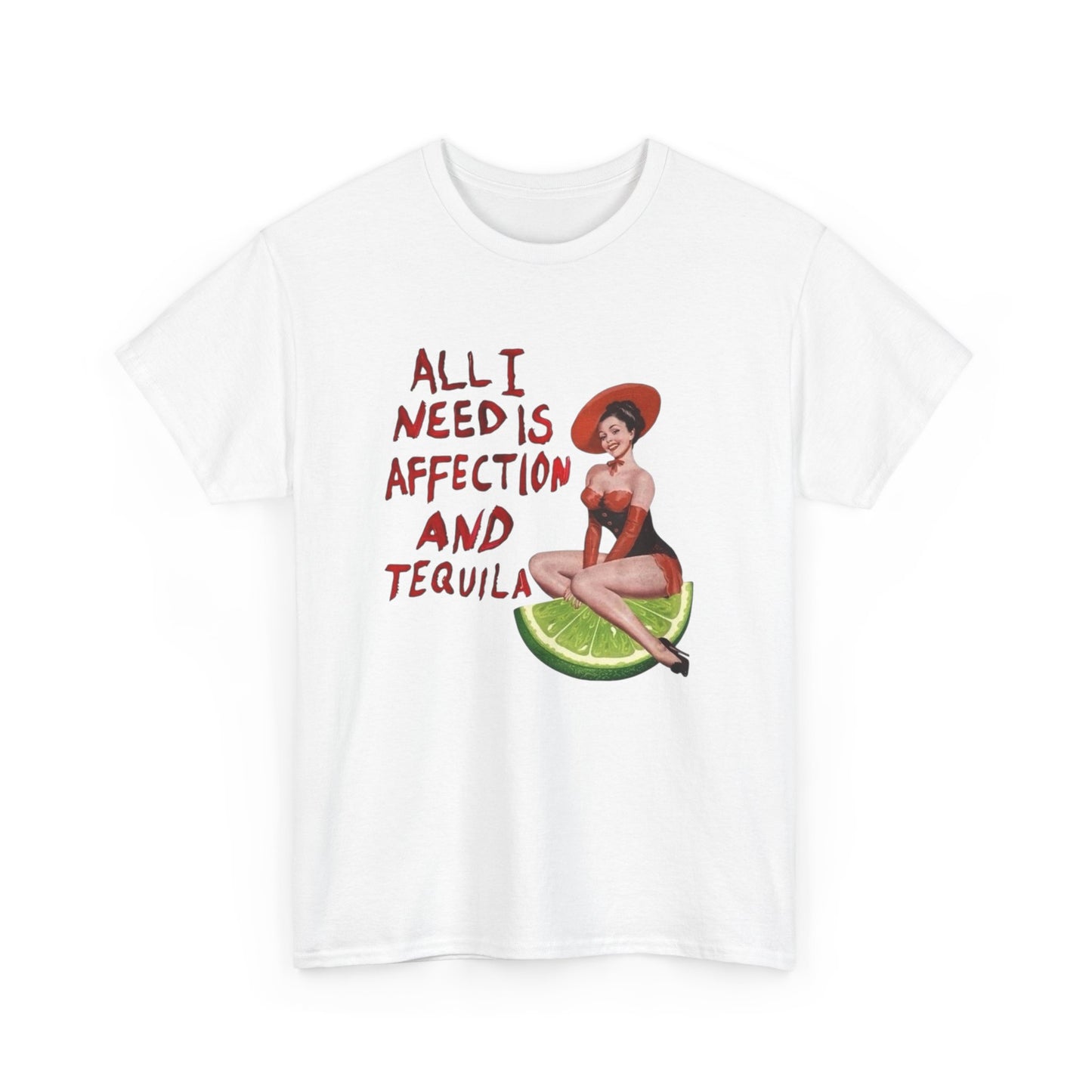 Tequila And Affection Graphic T-Shirt Women's Heavy Comfy Cotton Tee