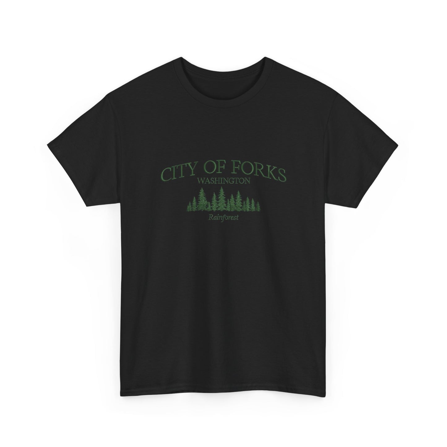 City Of Forks Washington Graphic T Shirt NEW Unisex Heavy Cotton Tee
