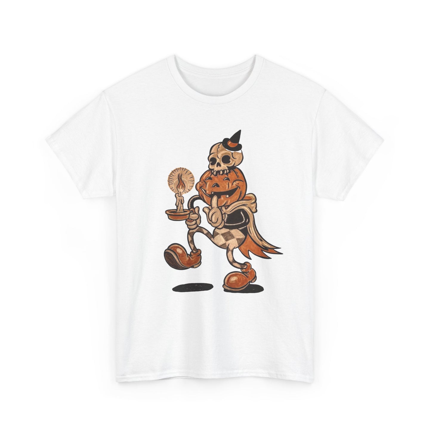 Pumpkin Head Halloween Graphic T Shirt Unisex Heavy Cotton Tee
