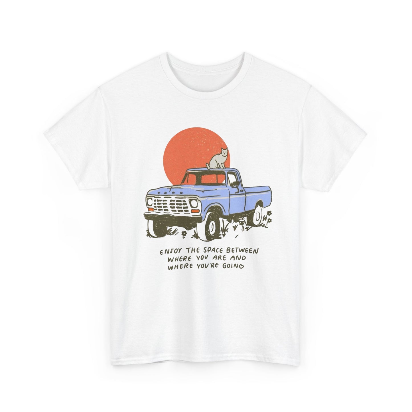 Enjoy The Space Between Graphic T Shirt Unisex Heavy Cotton Tee Gift Vintage