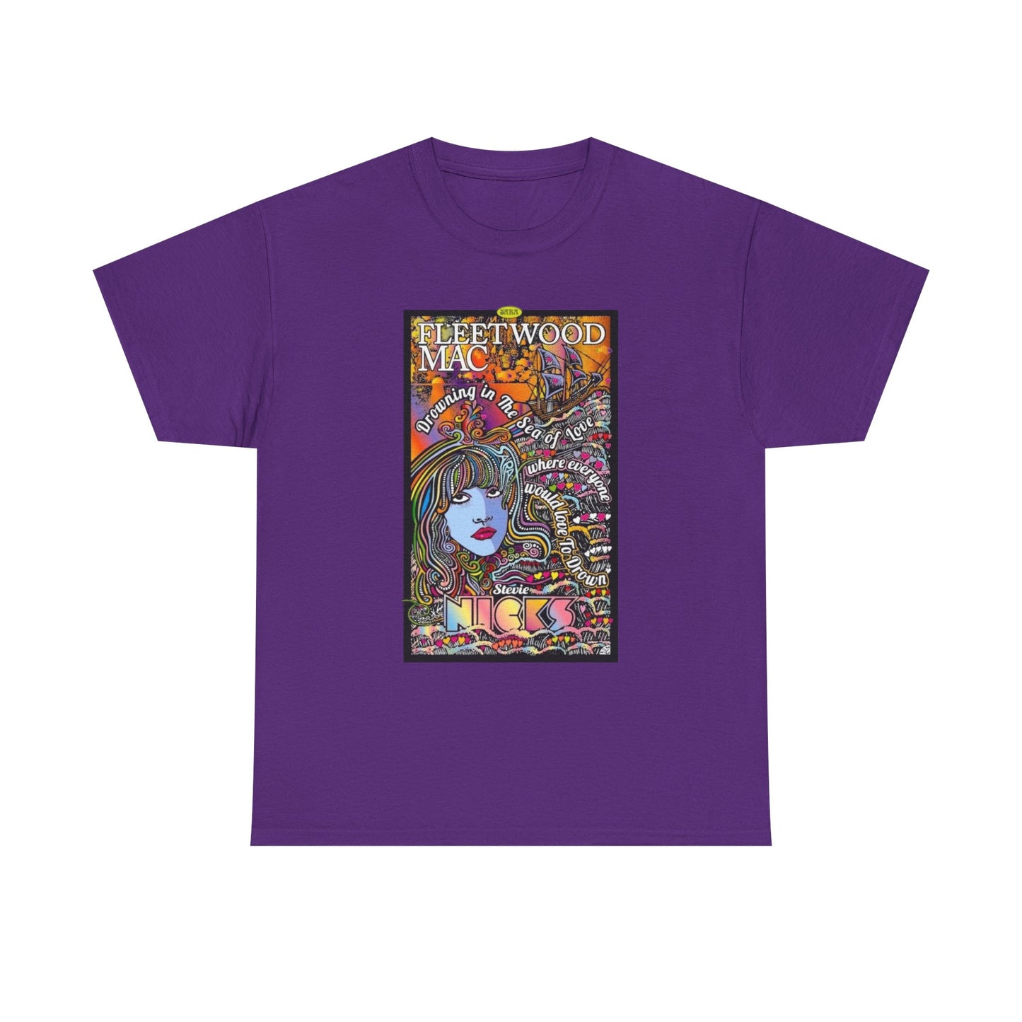 Fleetwood Mac T-shirt graphic vintage art 70s Unisex Heavy Cotton Tee