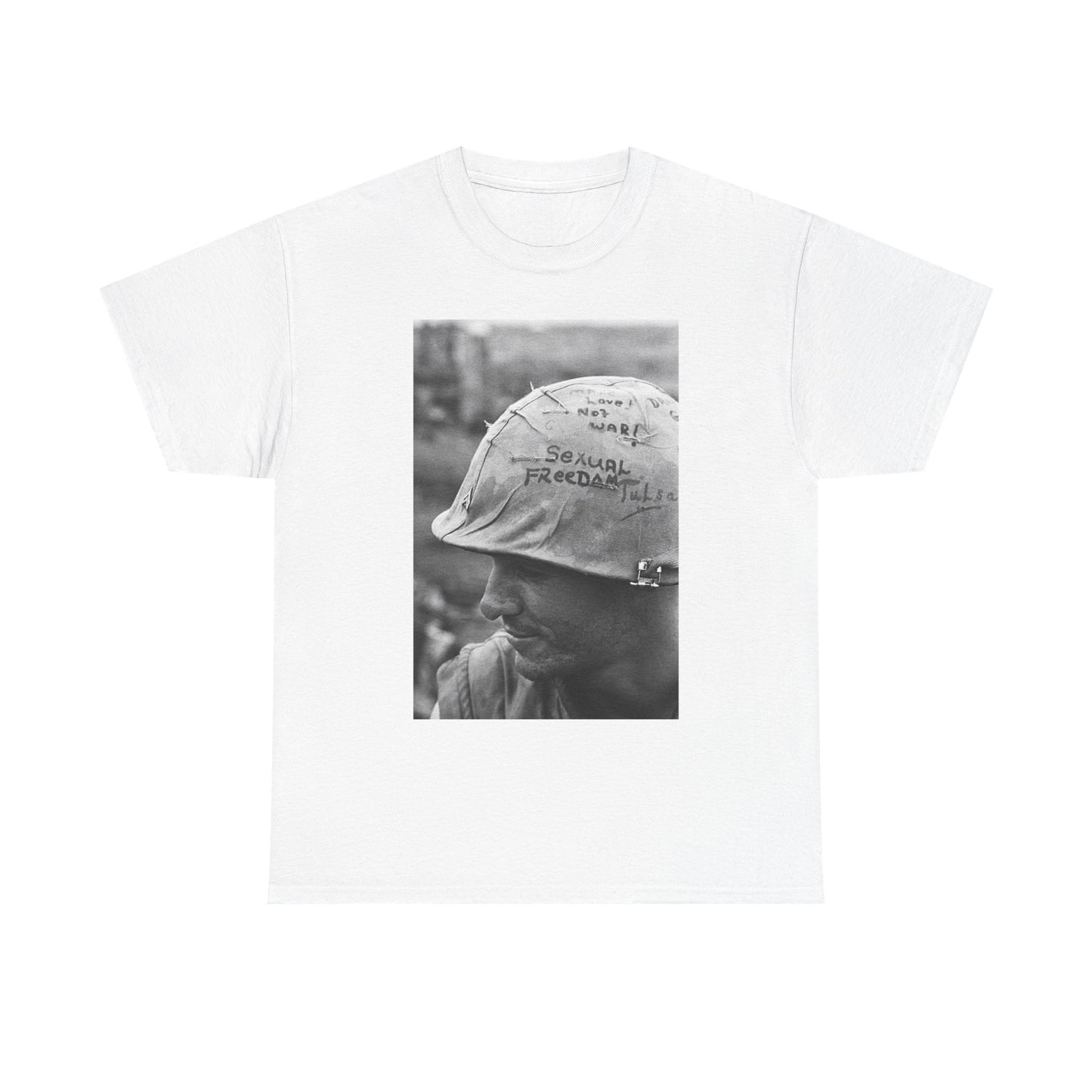 Make Love Not War Shirt Vintage Vietnam Era Art Poster Military Unisex Heavy