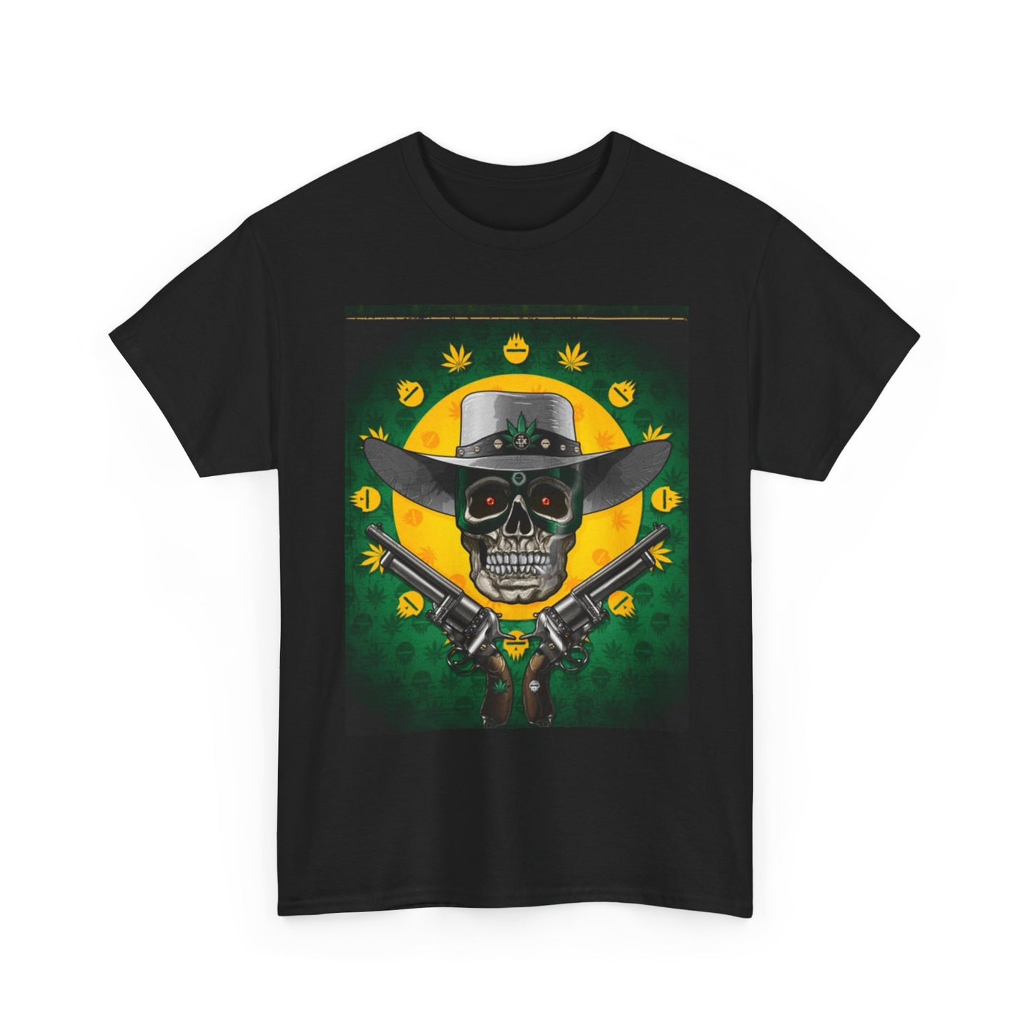 Skull Tshirt 420 Weed Day of the dead Guns Retro Aliens Unisex Heavy Cotton Tee