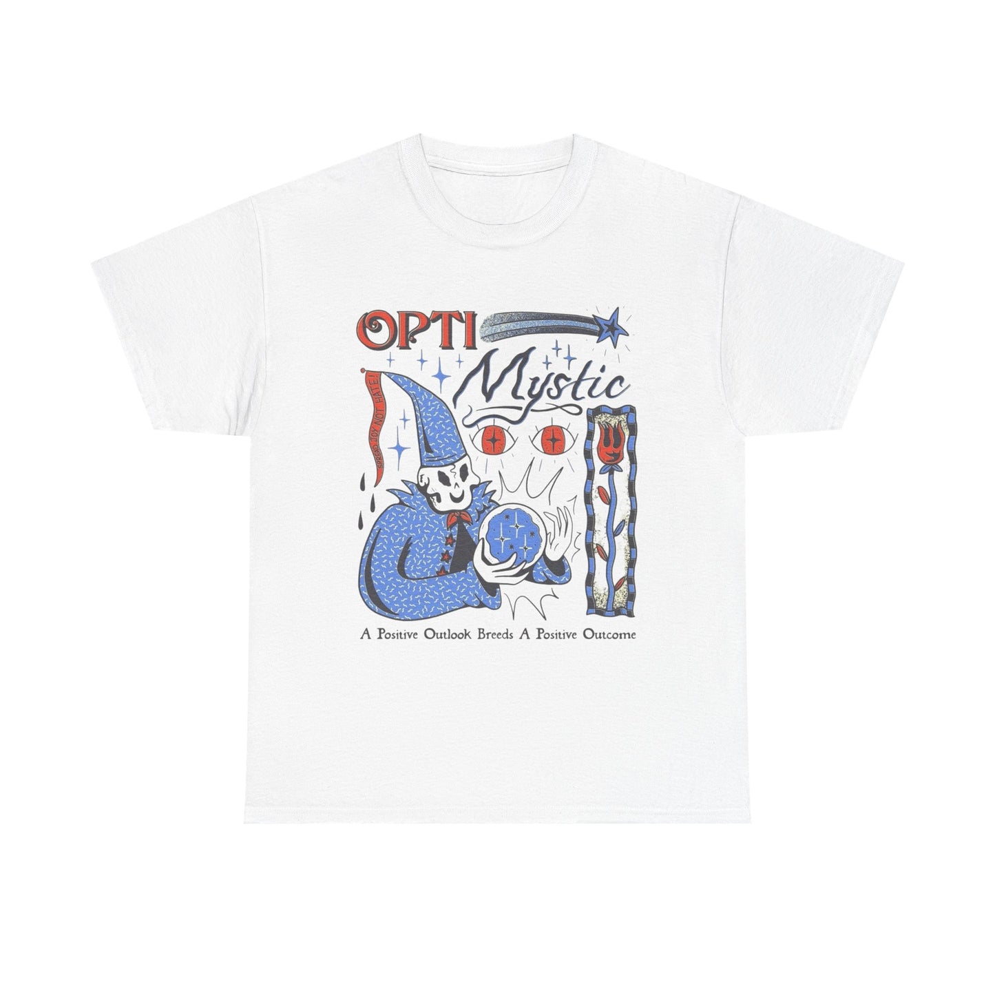 Opti Mystic Funny Wizard Retro T Shirt Unisex Heavy Cotton Tee