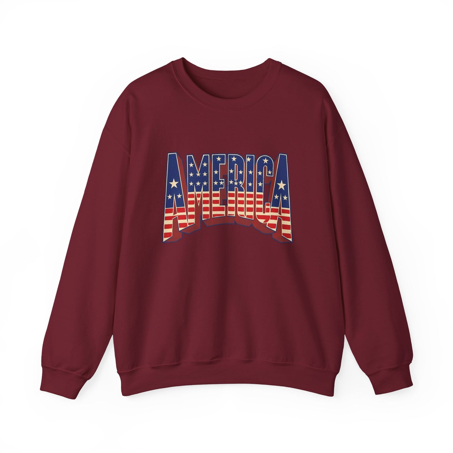 America Graphic USA Retro Sweater NEW Unisex Heavy Blend™ Crewneck Sweatshirt