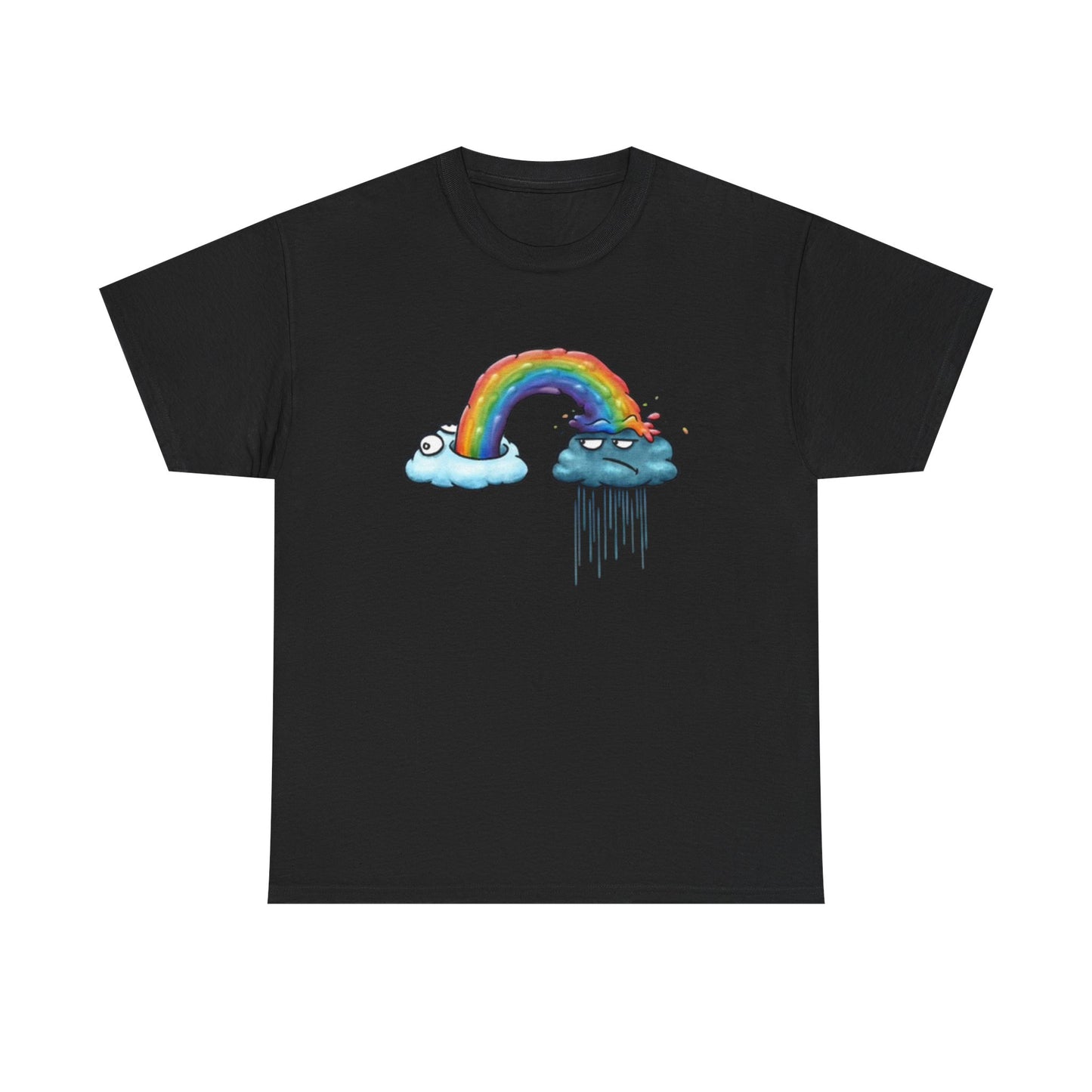Rainbow T Shirt Funny Graphic Cartoon Character Unisex Heavy Cotton Tee