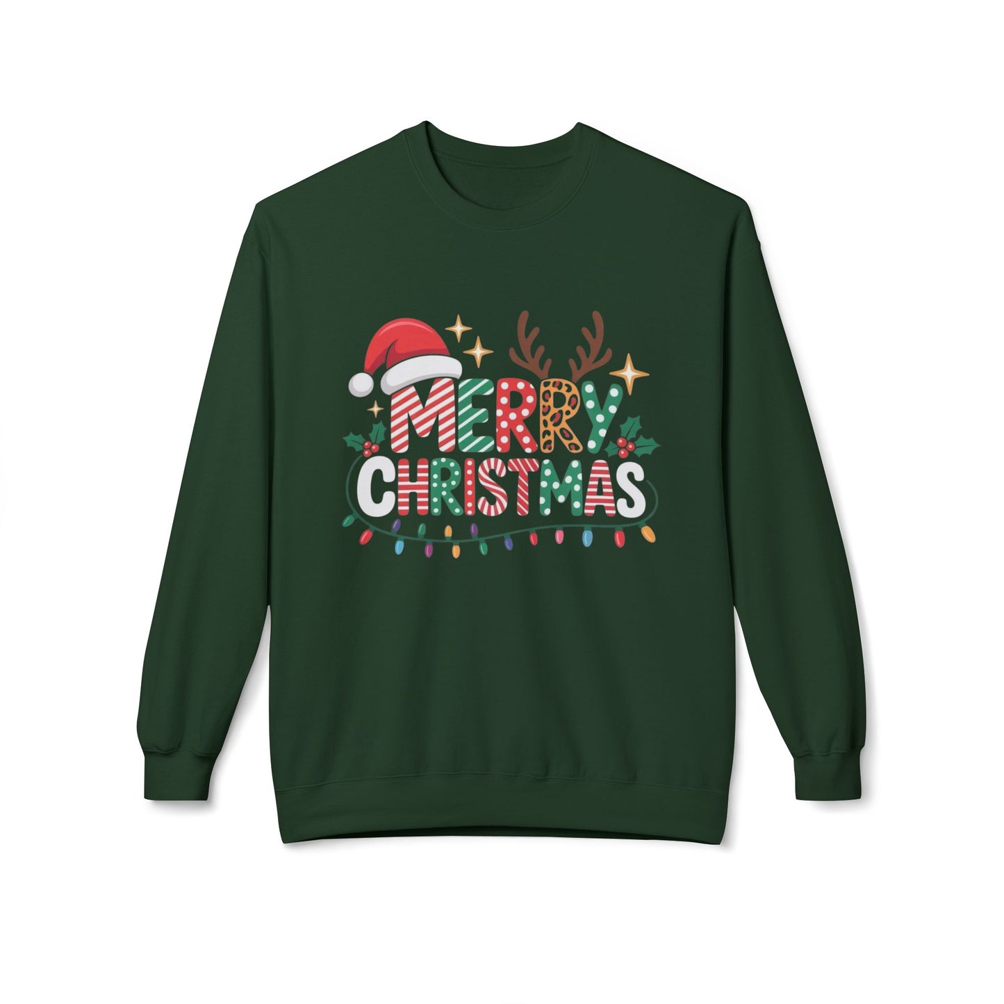 Merry Christmas Sweater Unisex Midweight Softstyle Fleece Crewneck Sweatshirt