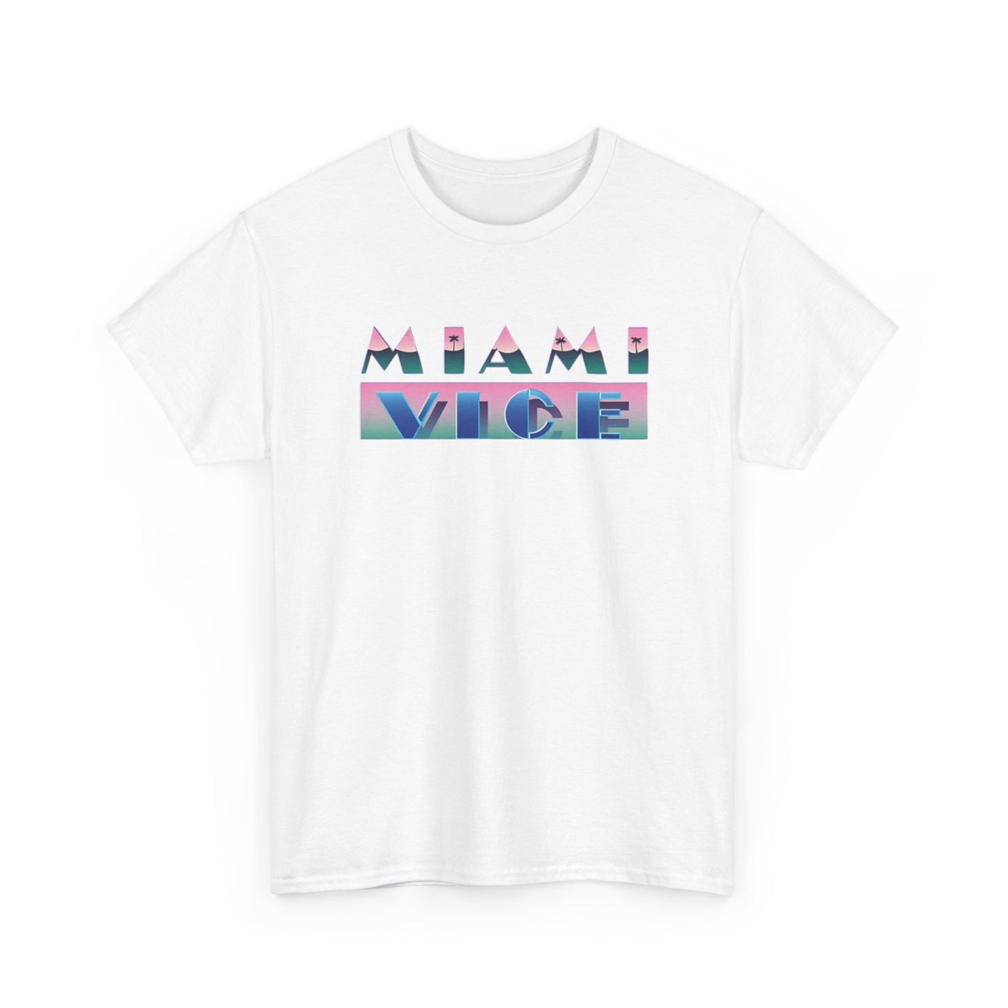 Miami Vice Graphic T Shirt Retro Florida Unisex Heavy Cotton Tee
