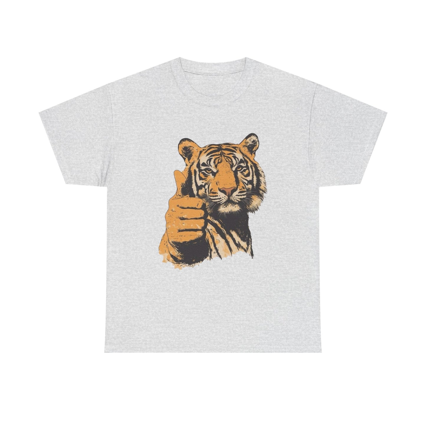 Tiger Thumbs Up Graphic T Shirt Unisex Heavy Cotton Tee