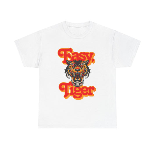 Easy Tiger Retro 70's Classic Graphic T Shirt Regular Men's Heavy Cotton Tee