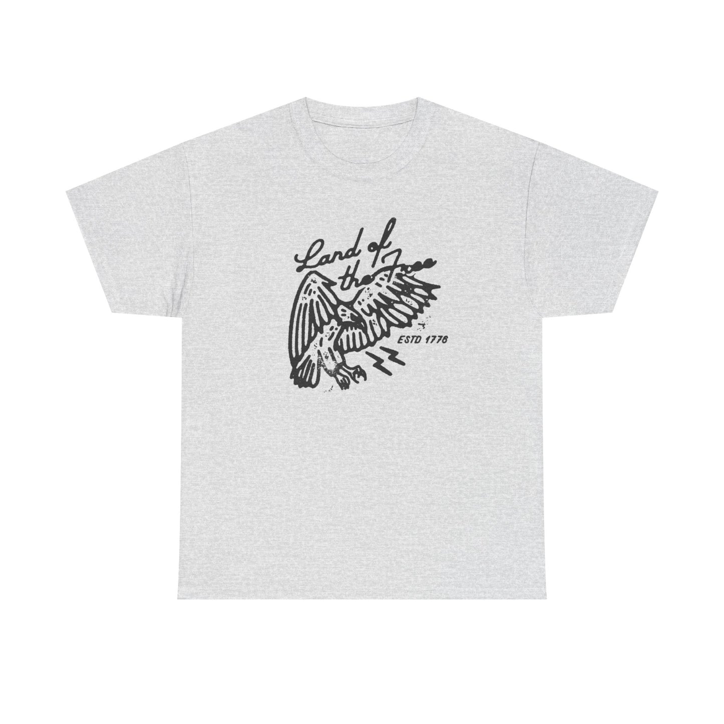 Land Of The Free 1776 Graphic T Shirt Unisex Heavy Cotton Tee Gift