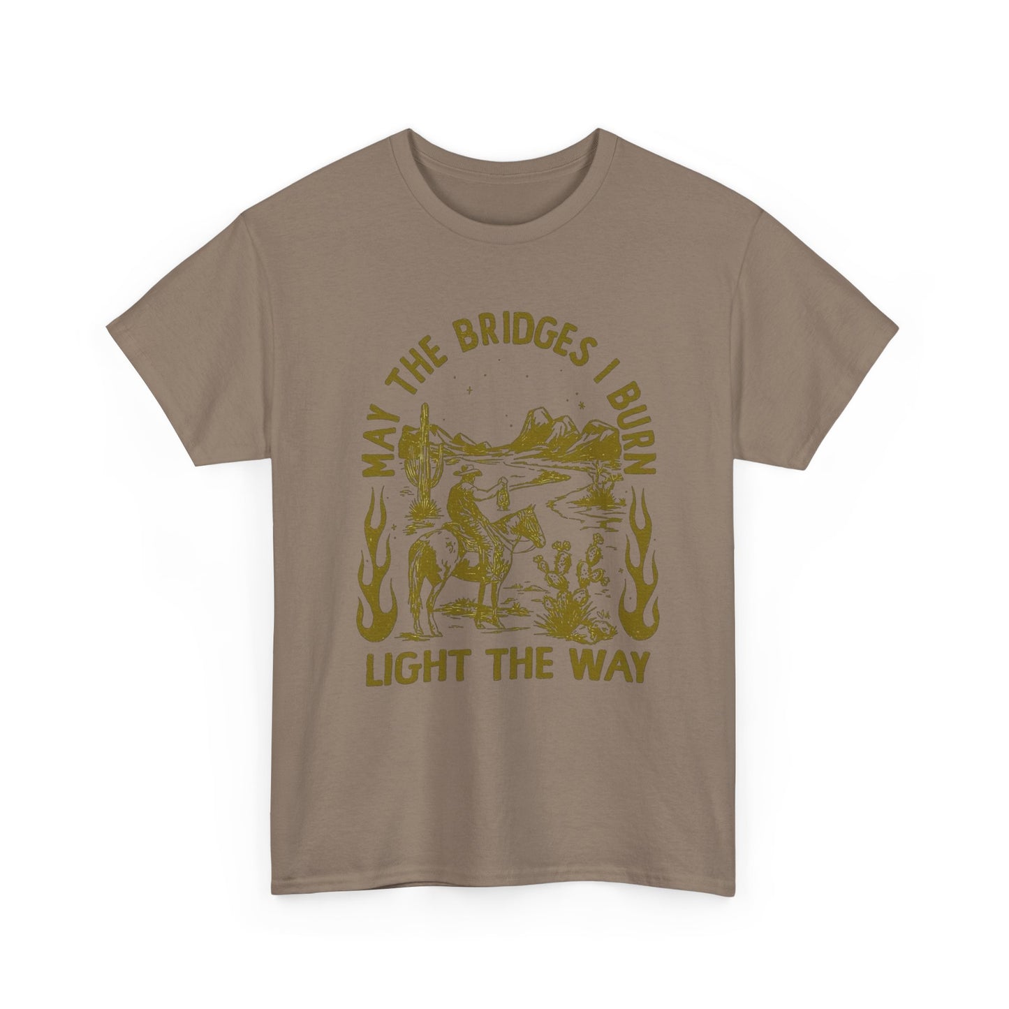 Burnt Bridges Light The Way Graphic T Shirt Unisex Heavy Cotton Tee