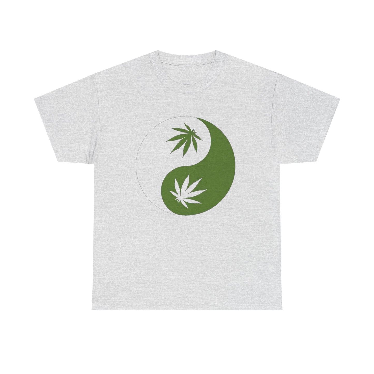 Weed Ying Yang Peace Graphic T Shirt Unisex Heavy Cotton Tee