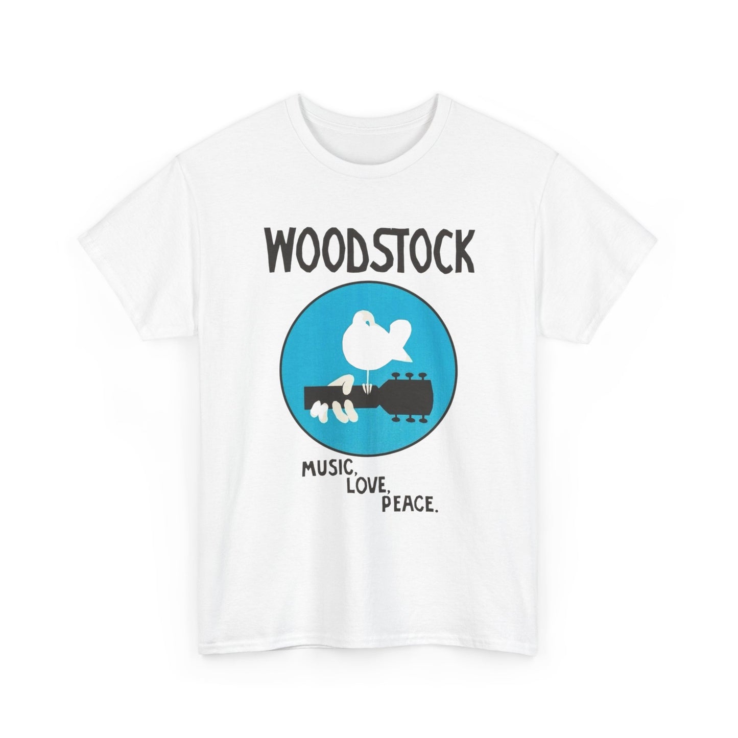 Woodstock Vintage Music Love Peace Graphic T Shirt Unisex Heavy Cotton Tee