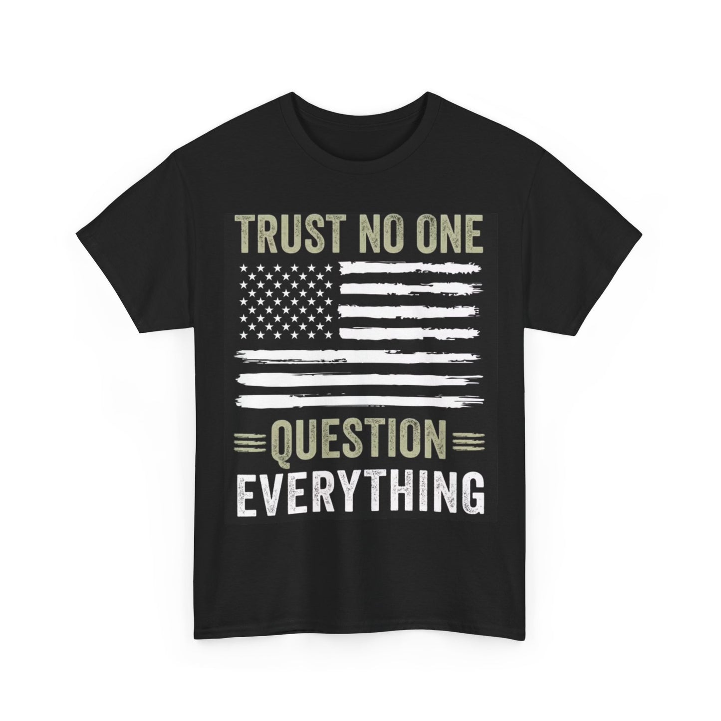Trust No One Tshirt American Flag 1776 USA Unisex Heavy Cotton Tee