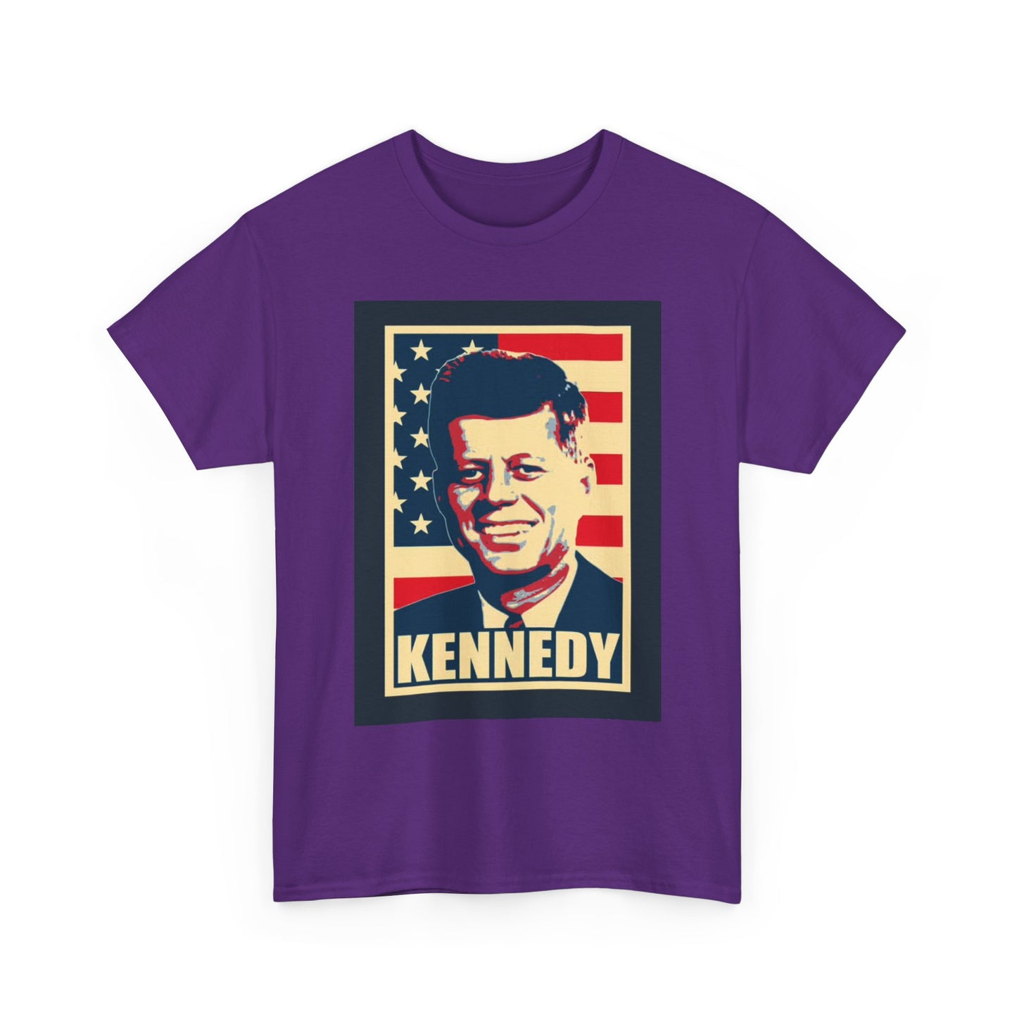 JFK Tshirt John F Kennedy American Flag President Unisex Heavy Cotton Tee