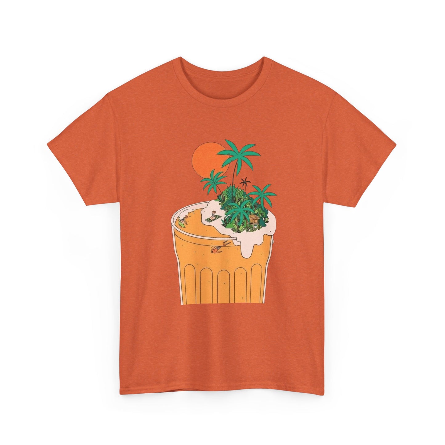 Beer Vacation Tropical Vacation Graphic T Shirt Unisex Heavy Cotton Tee