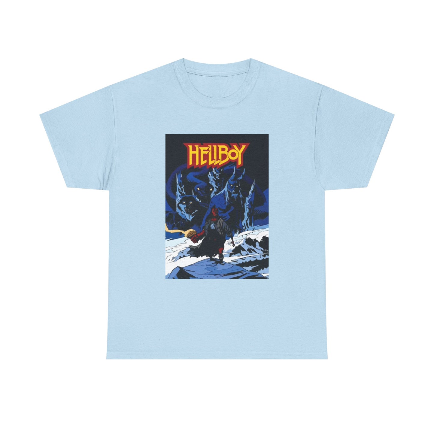 Hellboy Movie Poster Shirt Retro Cartoon Graphic Unisex Heavy Cotton Tee