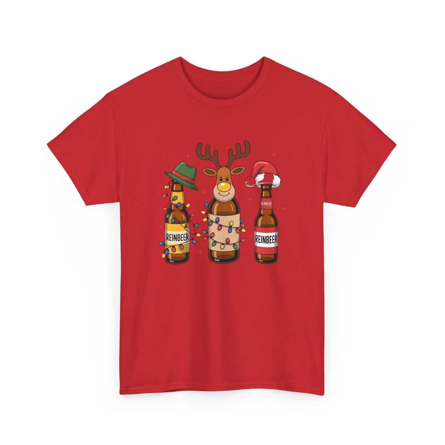 Christmas Beers Reindeer Graphic T Shirt NEW ADULT