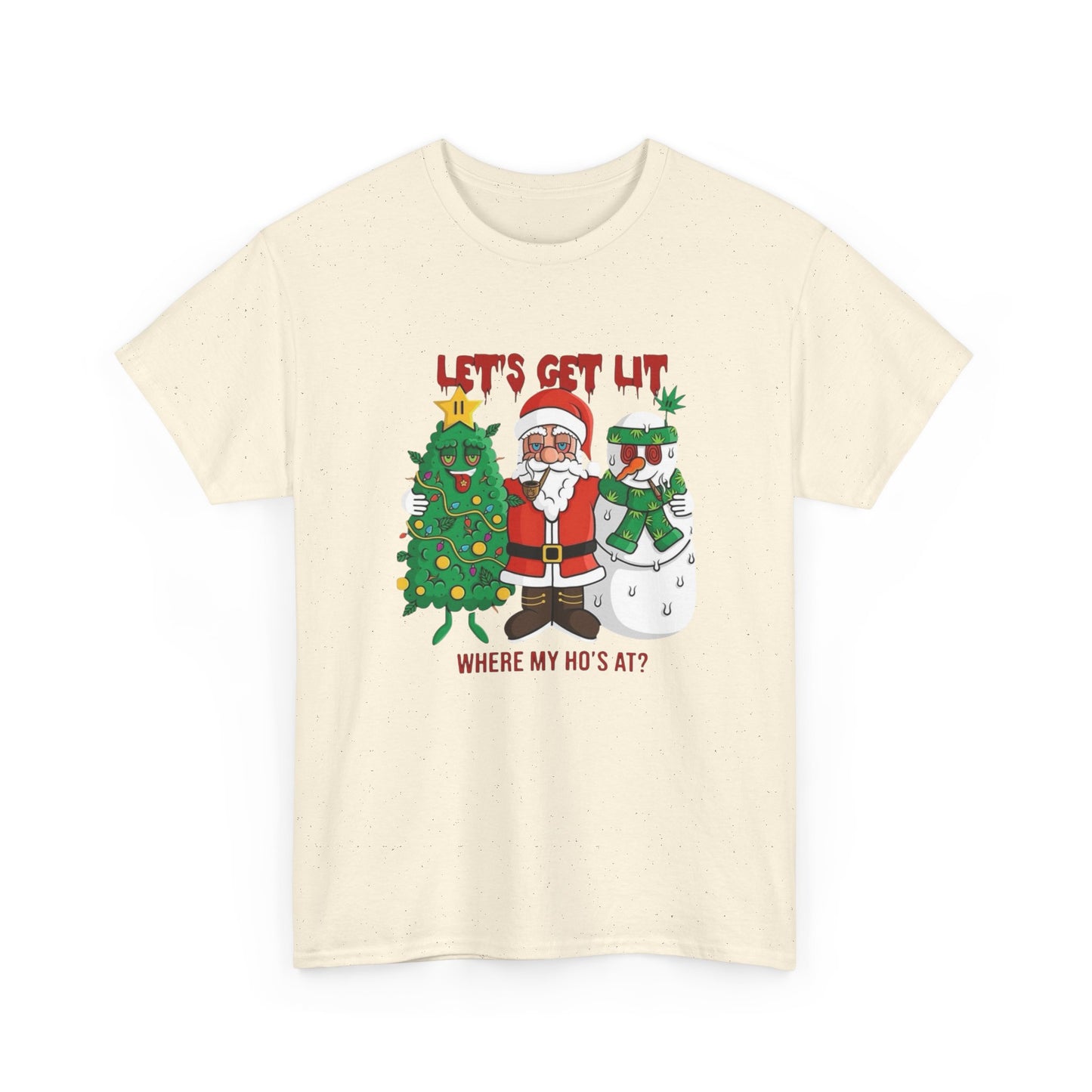 Lets Get Lit This Christmas Graphic T Shirt NEW GIFT Unisex Heavy Cotton Tee