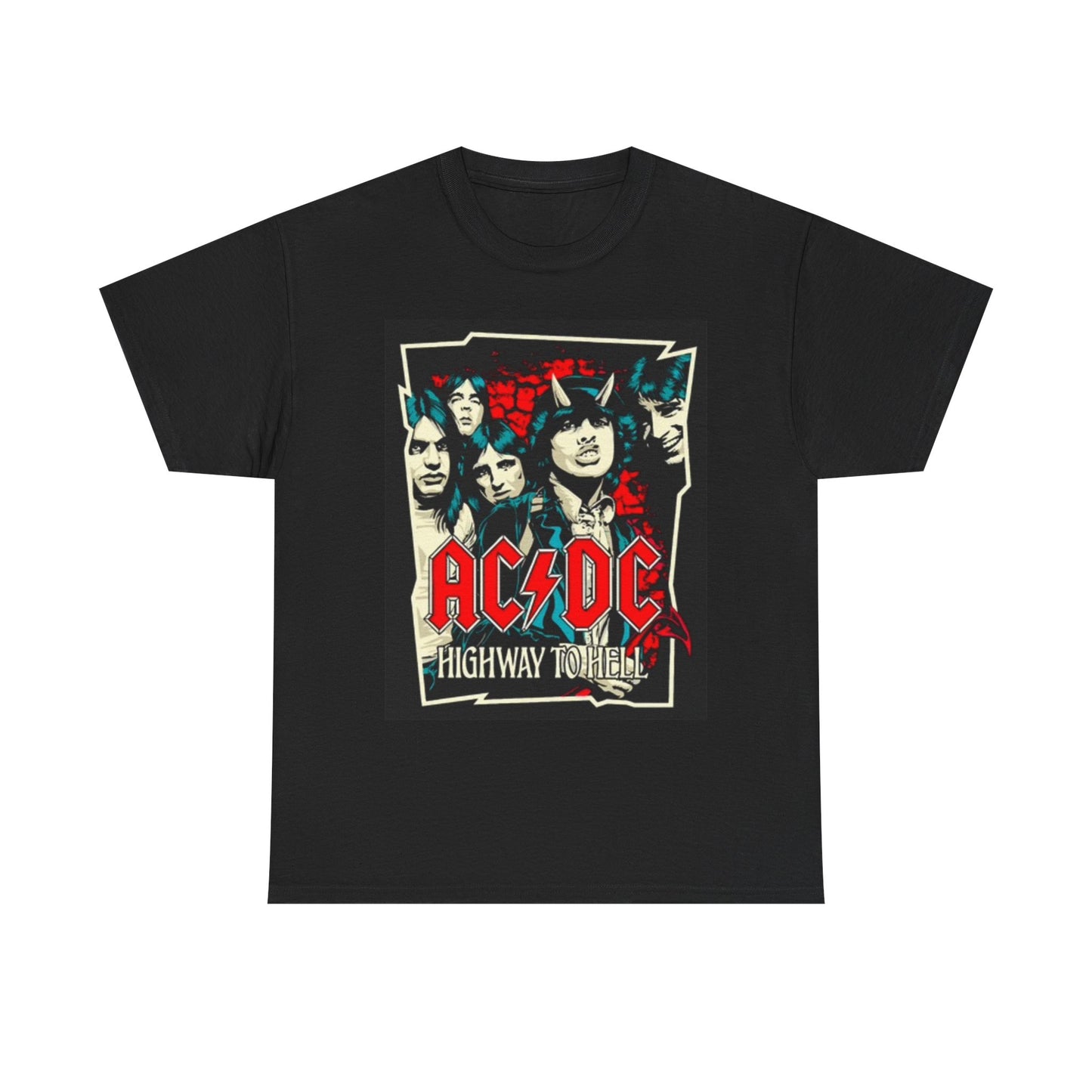 AC DC Highway To Hell Graphic T Shirt Retro Rock Merch Unisex Heavy Cotton Tee
