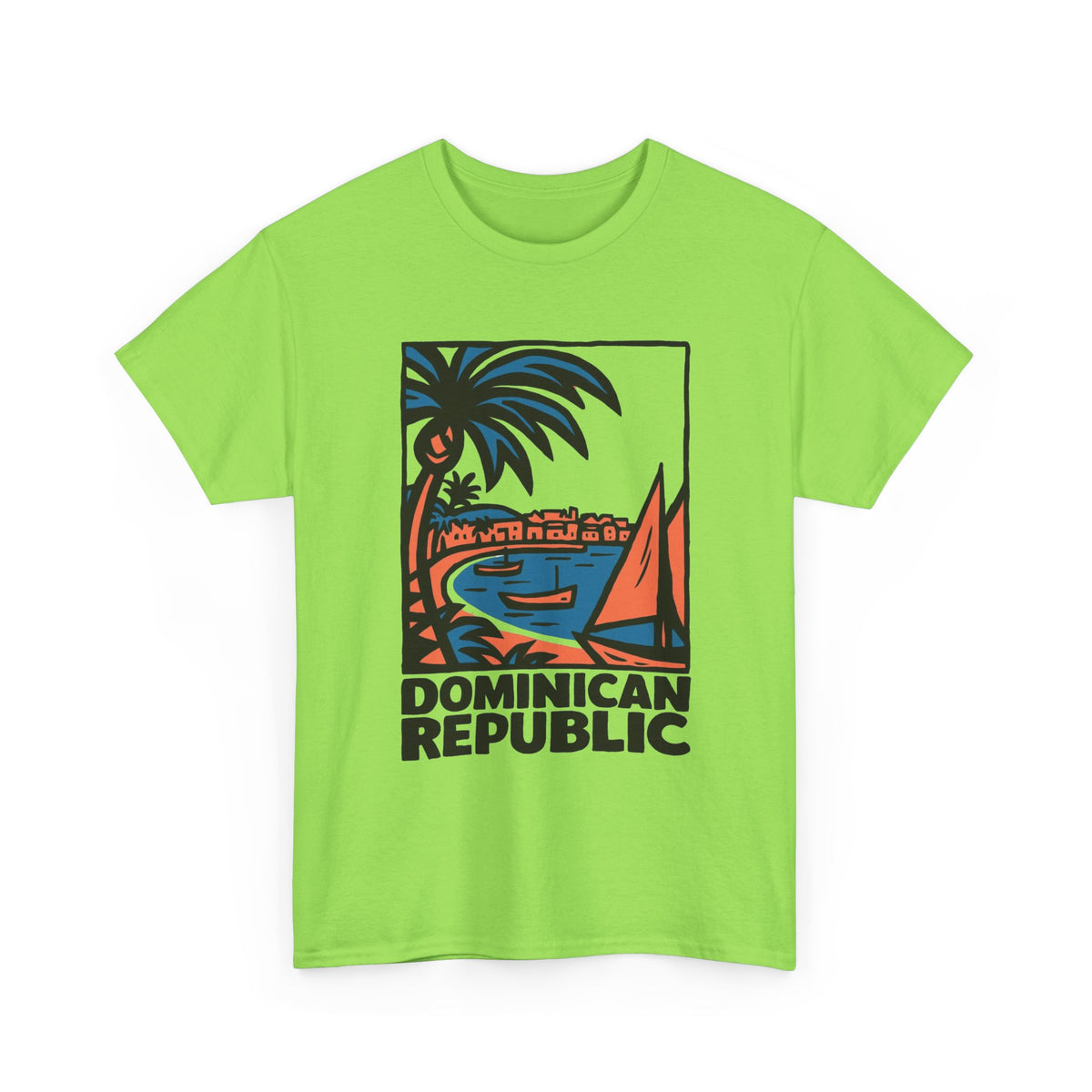Dominican Republic Beach Graphic T Shirt Men's Heavy Cotton Tee