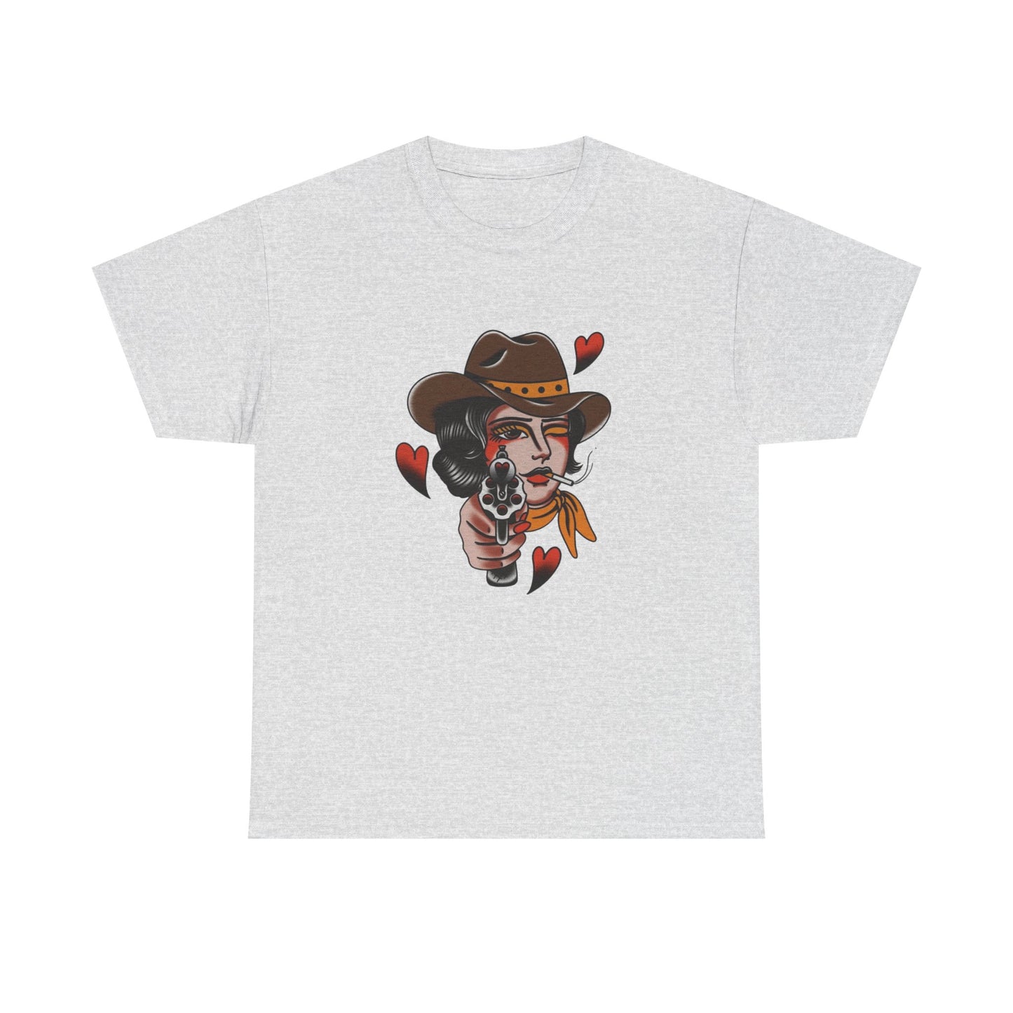 Cowgirl Heart Gun Graphic T Shirt NEW ADULT Tee