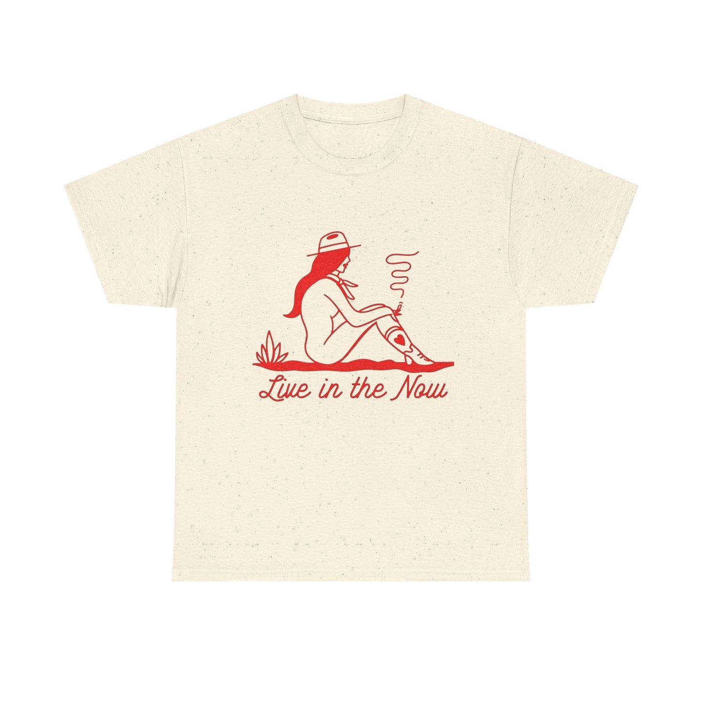 Live In The Now Cowgirl Graphic T-Shirt Cotton Tee New Gift Vintage