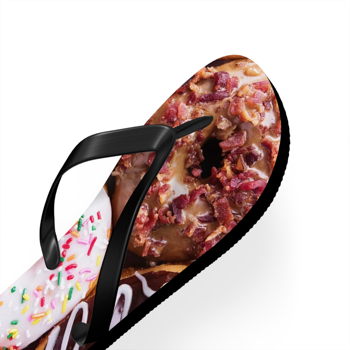 Donuts Funny Summer Sandals, Beach Shoes, Vacation Flip Flops, Pool Slides