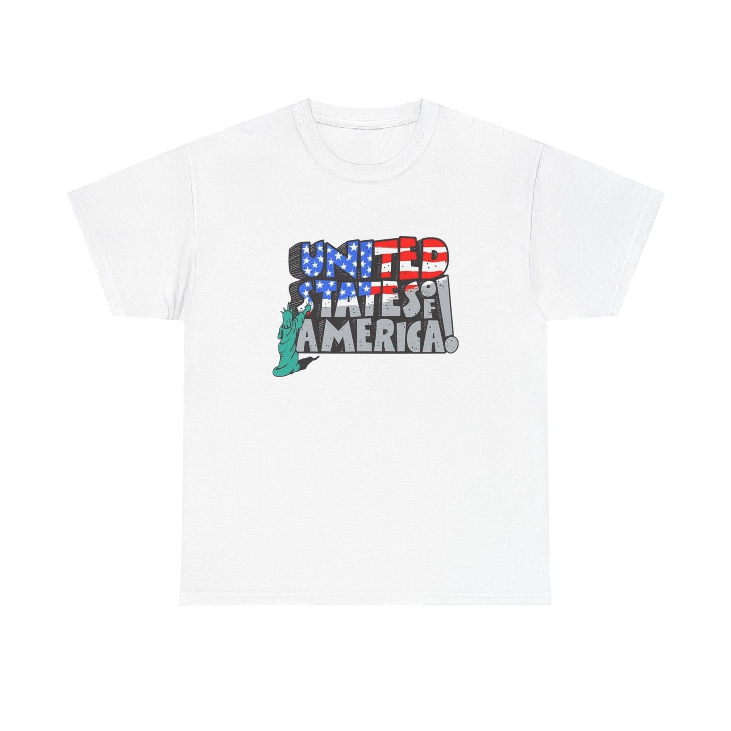 Statue Of Liberty USA Flag Graphic T Shirt Unisex NEW Heavy Cotton Tee