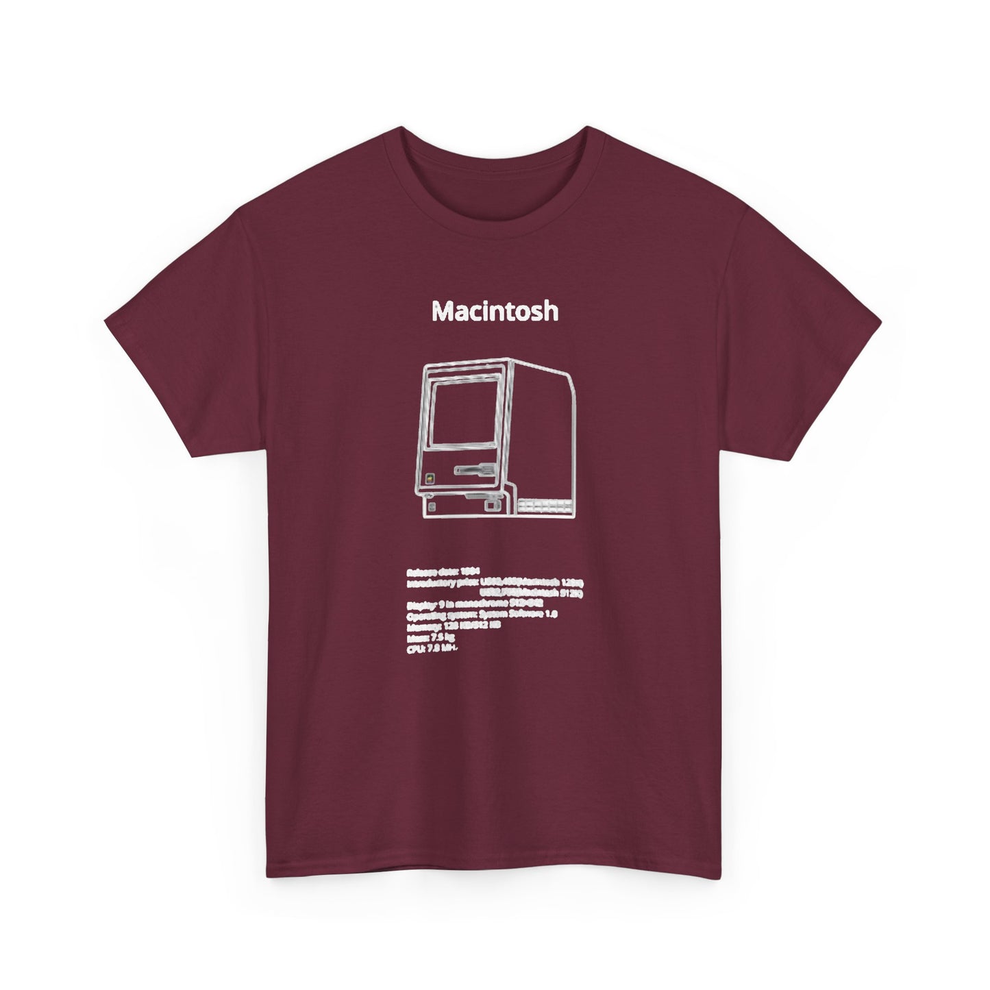 Macintosh Computer Graphic T Shirt Retro Tech Unisex Heavy Cotton Tee