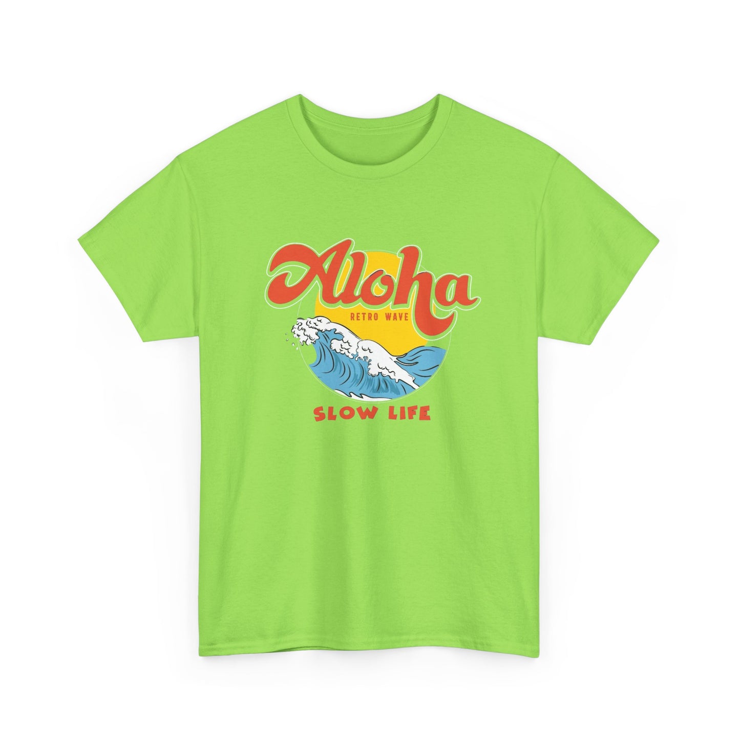 Aloha Slow Life Graphic T Shirt ADULT NEW Unisex Heavy Cotton Tee