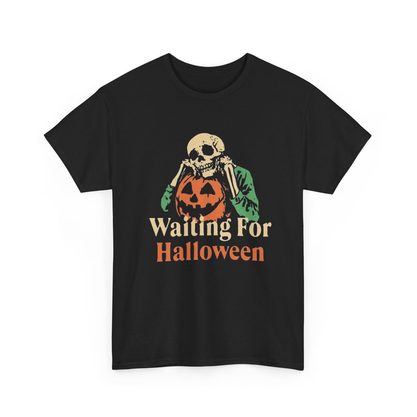 Waiting For Halloween Funny Graphic T Shirt Unisex Heavy Cotton Tee