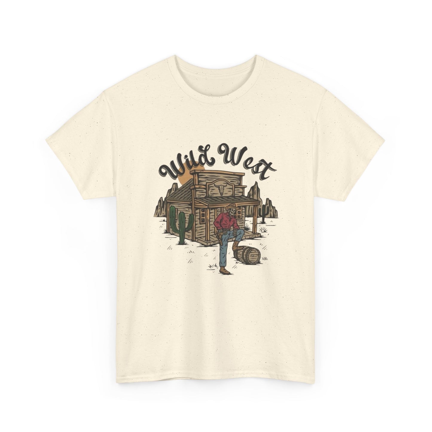 Wild West Skeleton Graphic T Shirt Unisex Heavy Cotton Tee New Gift