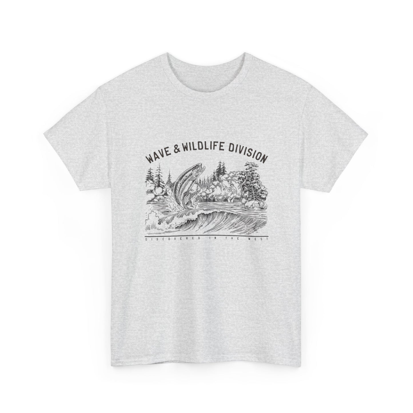Wave And Wildlife Division Graphic T Shirt Unisex Heavy Cotton Tee