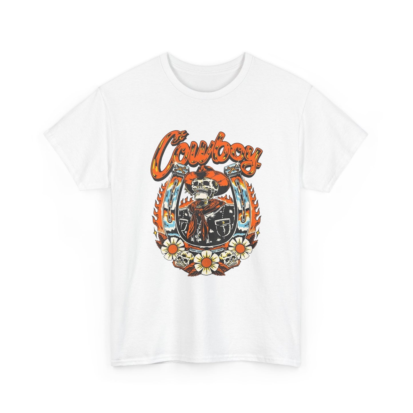 Cowboy Vintage Graphic T Shirt Unisex Heavy Cotton Tee New Gift