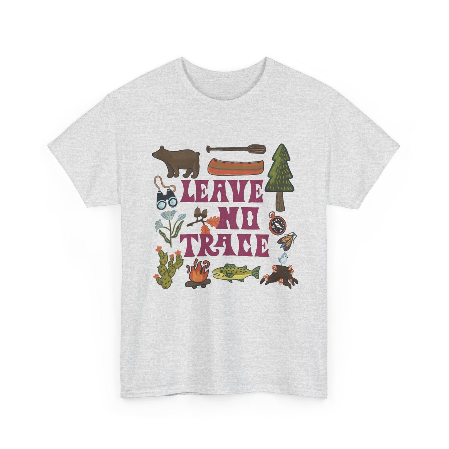 Leave No Trace Camping Retro Graphic T Shirt NEW Adult Tee
