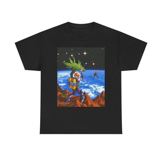 High In Space Weed Love Graphic T-Shirt Comfy Cotton Tee NEW