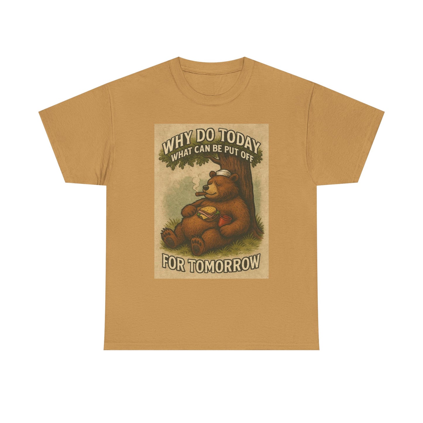Funny Lazy Bear Graphic T Shirt Gift Apparel Cotton Tee