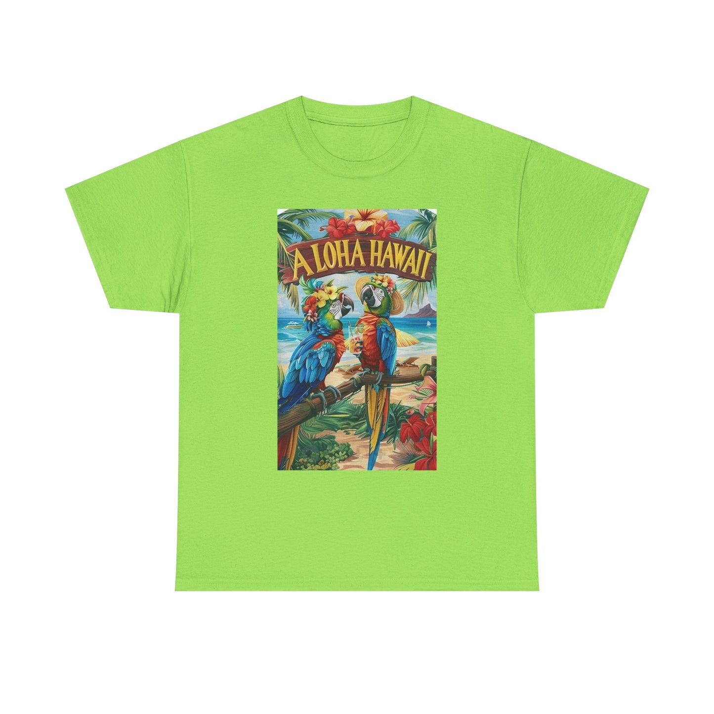 Aloha Hawaii Graphic T Shirt Unisex Heavy Cotton Tee