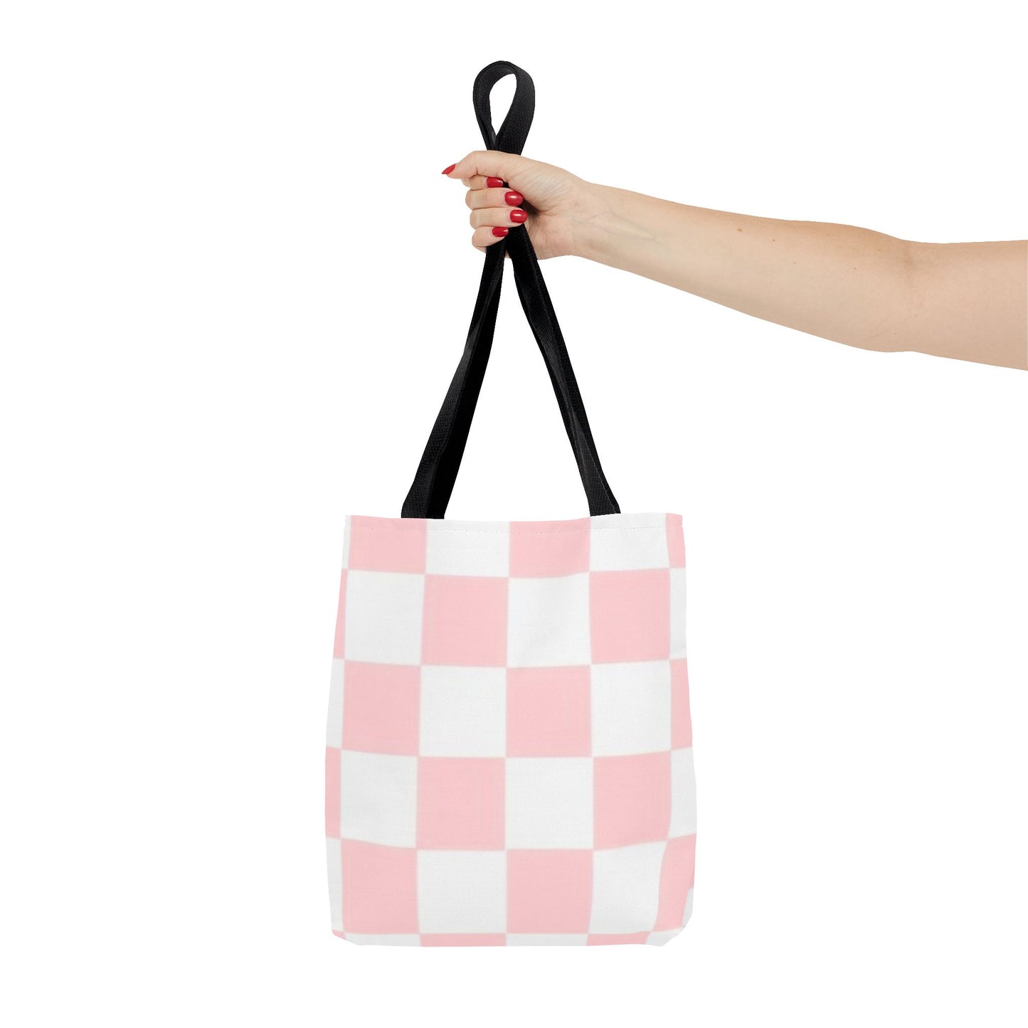 Pink Checkered All Over Print BRAND NEW Purse - Pocketbook - Travel Tote Bag