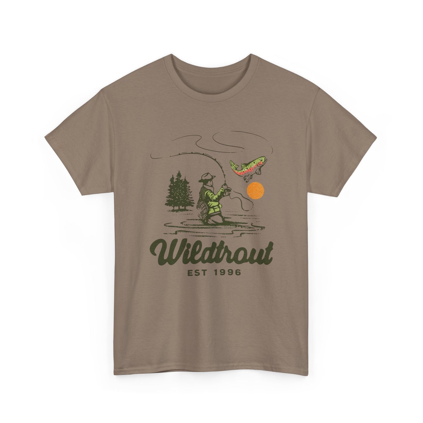 Wild Trout Fishing Graphic T Shirt Unisex Heavy Cotton Tee